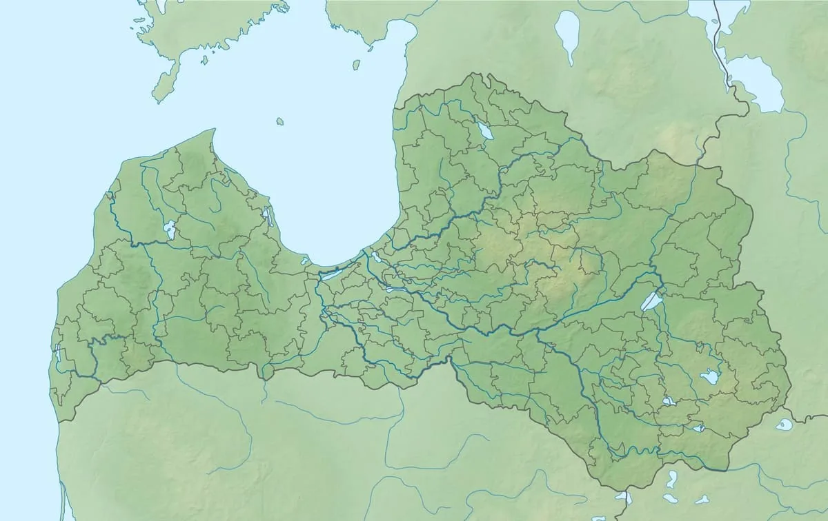 Relief map of Latvia — physical geography
