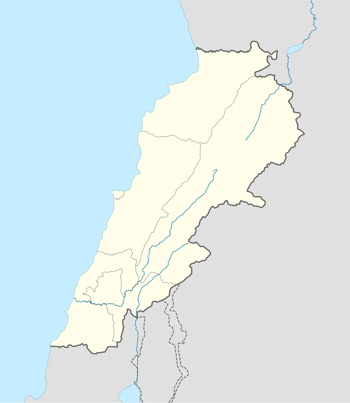 Location map of Lebanon