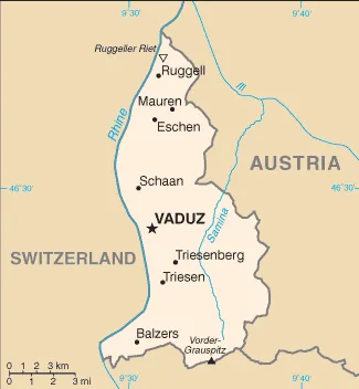 Reference map of Liechtenstein (CIA World Factbook)