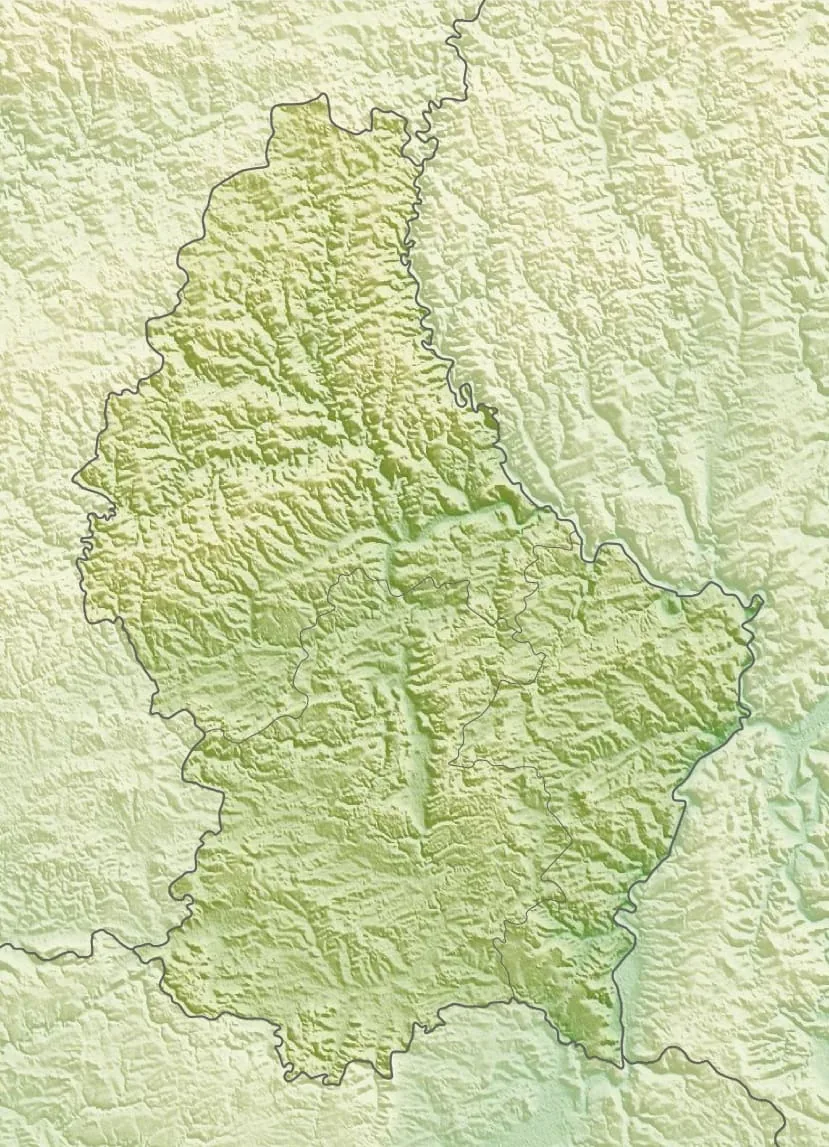 Relief map of Luxembourg — physical geography