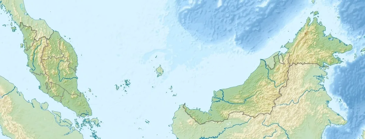 Relief map of Malaysia — physical geography
