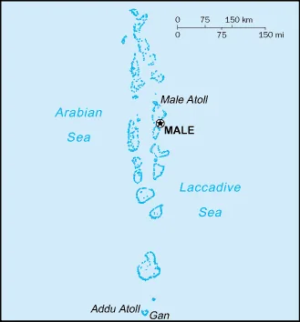 Reference map of the Maldives (CIA World Factbook)