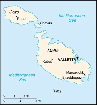 Reference map of Malta (CIA World Factbook)