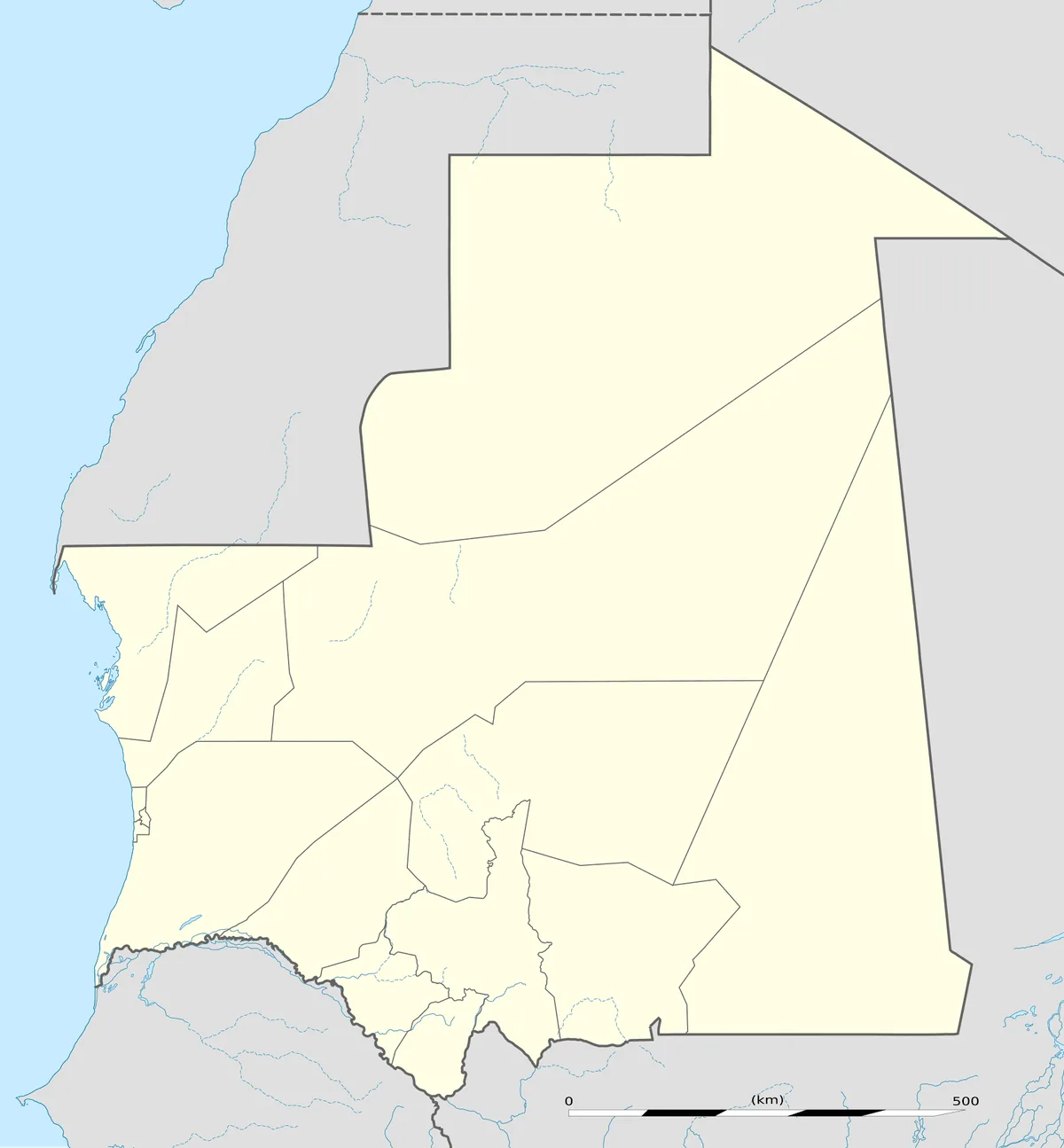 Location map of Mauritania