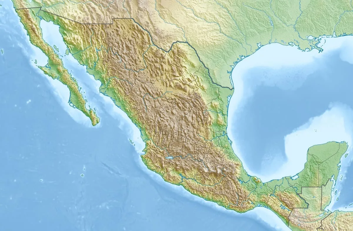 Relief map of Mexico — physical geography