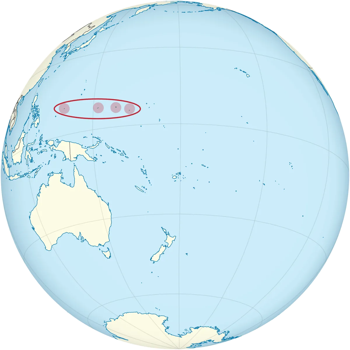 Micronesia on the globe