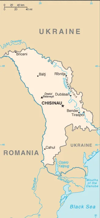 Reference map of Moldova (CIA World Factbook)