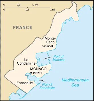 Reference map of Monaco (CIA World Factbook)