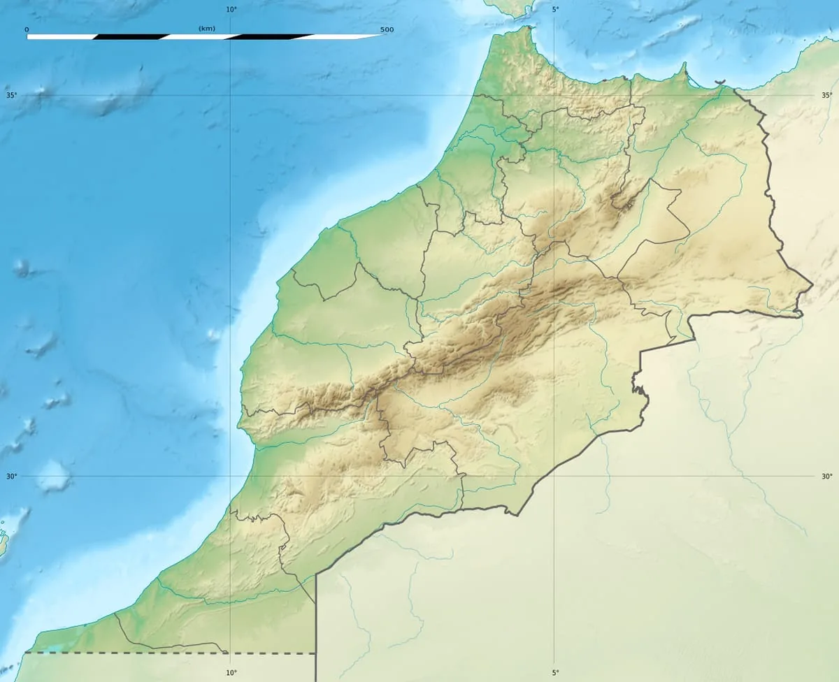 Relief map of Morocco — physical geography