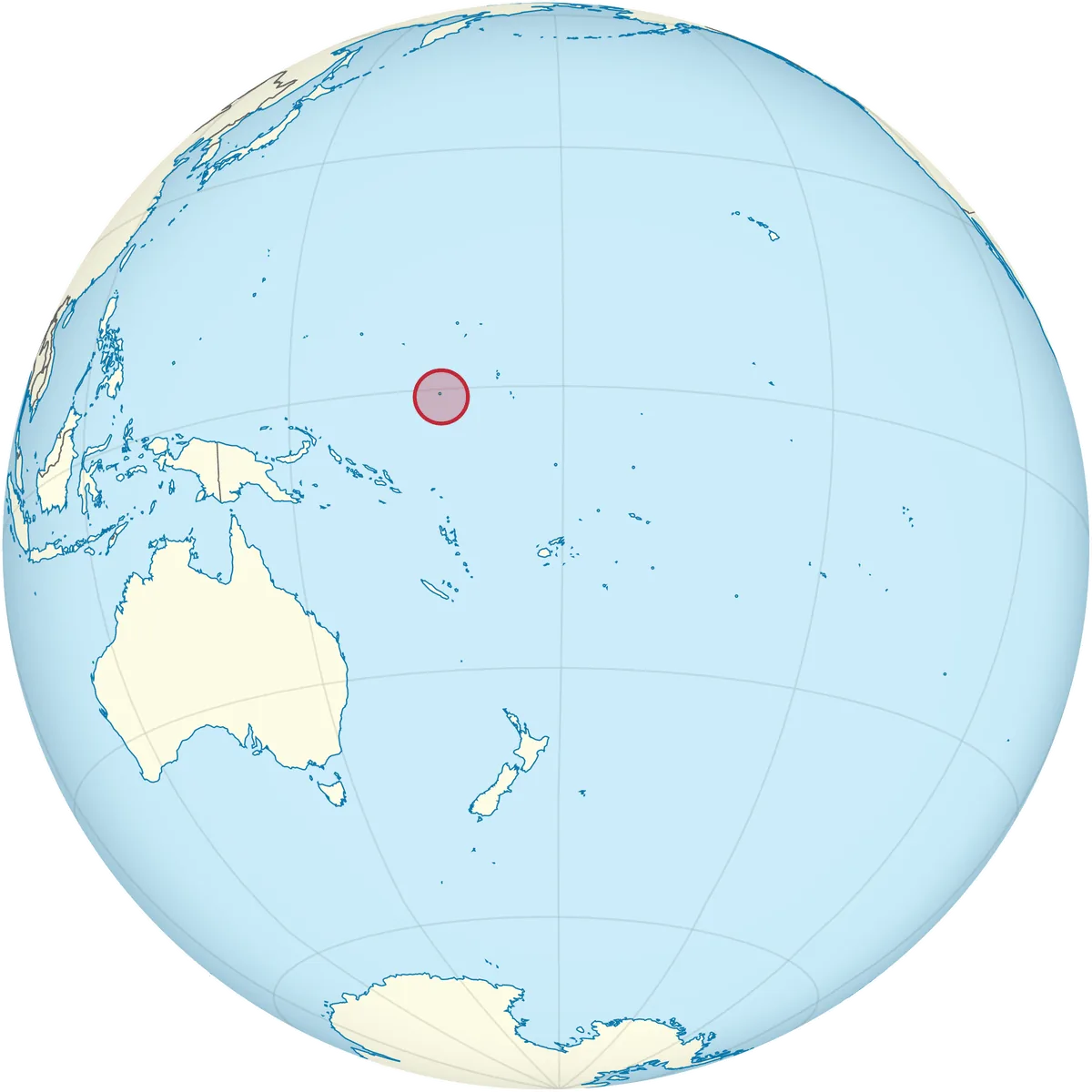 Nauru on the globe