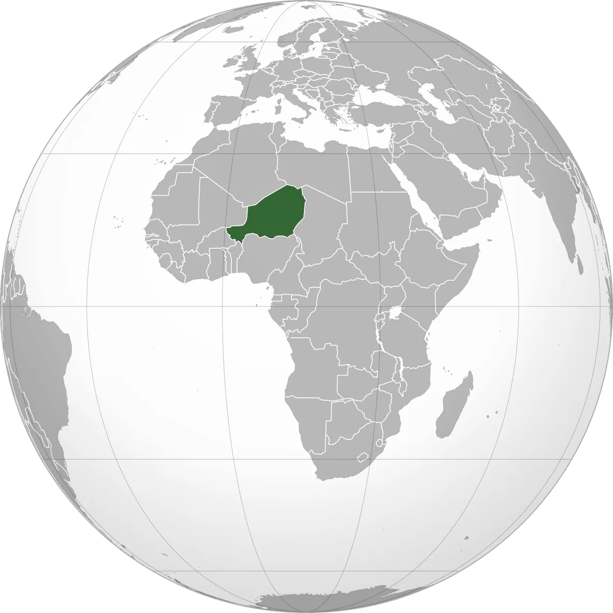 Niger on the globe