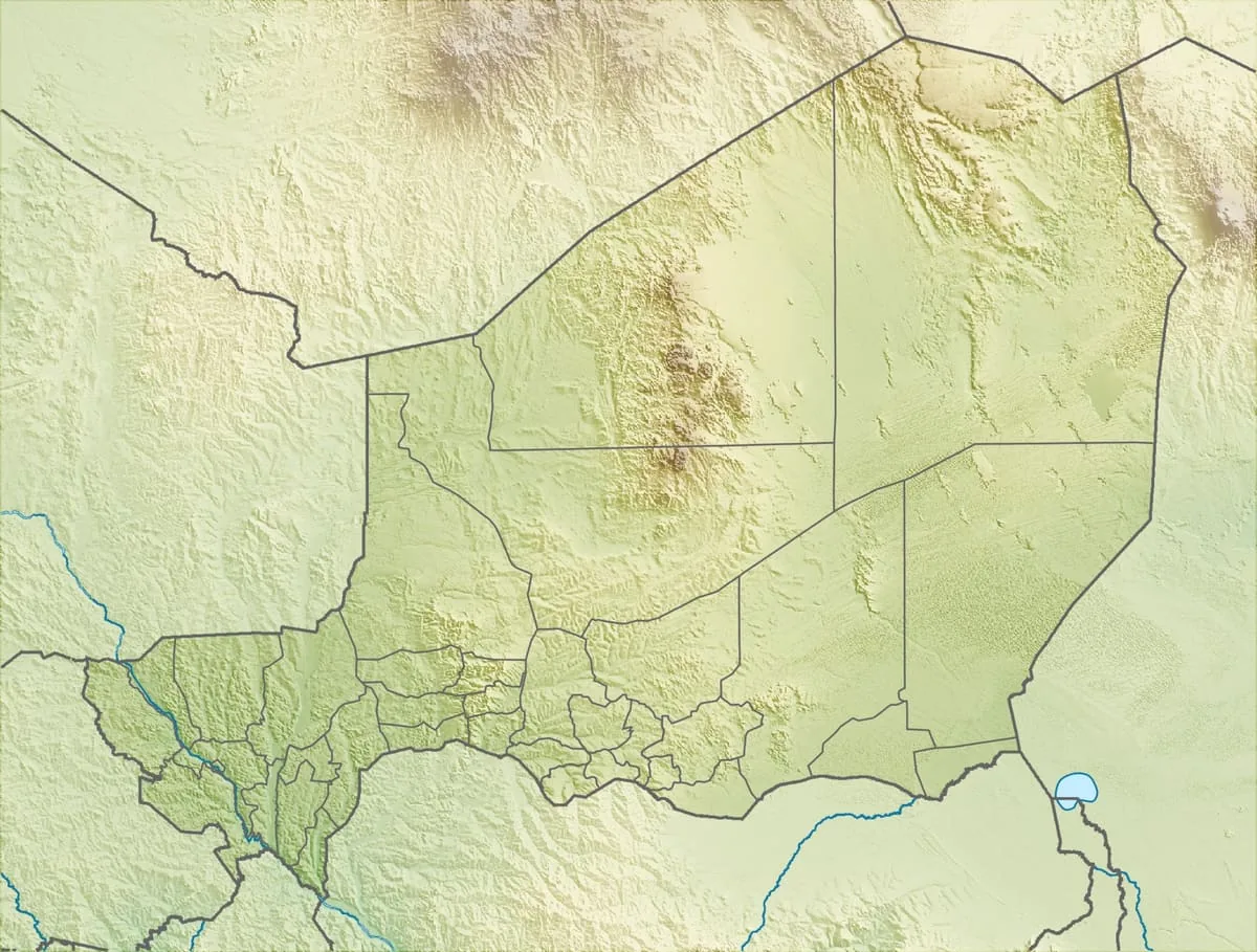 Relief map of Niger — physical geography
