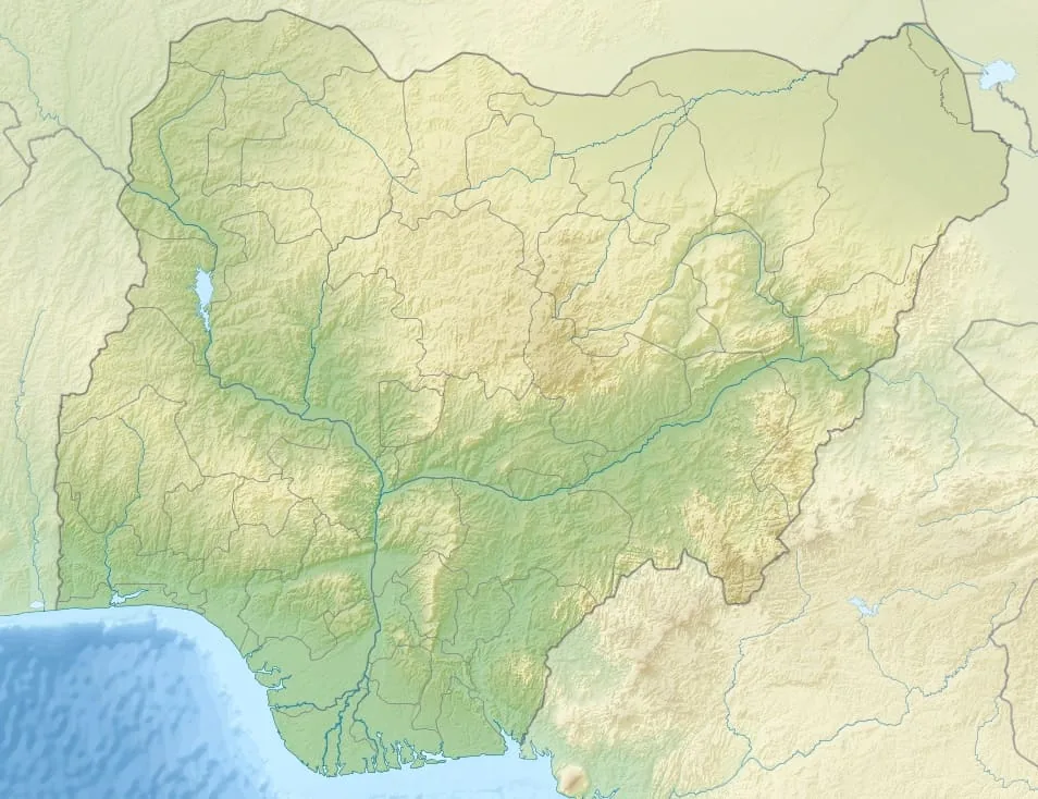 Relief map of Nigeria — physical geography
