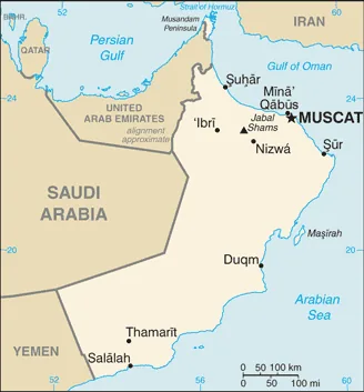 Reference map of Oman (CIA World Factbook)