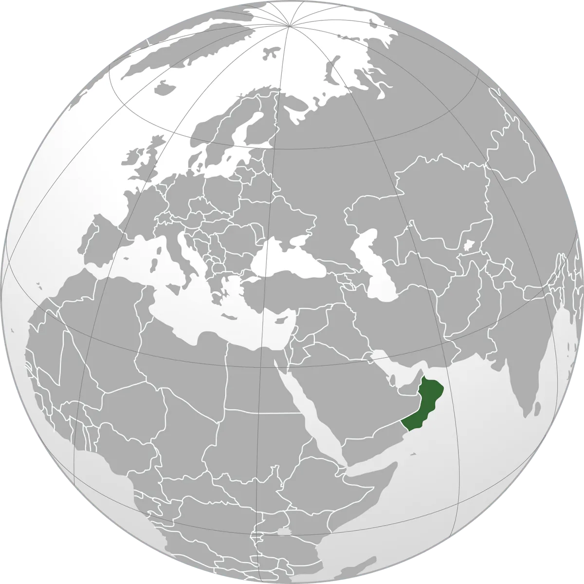 Oman on the globe