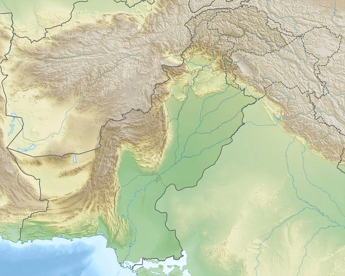 Relief map of Pakistan — physical geography