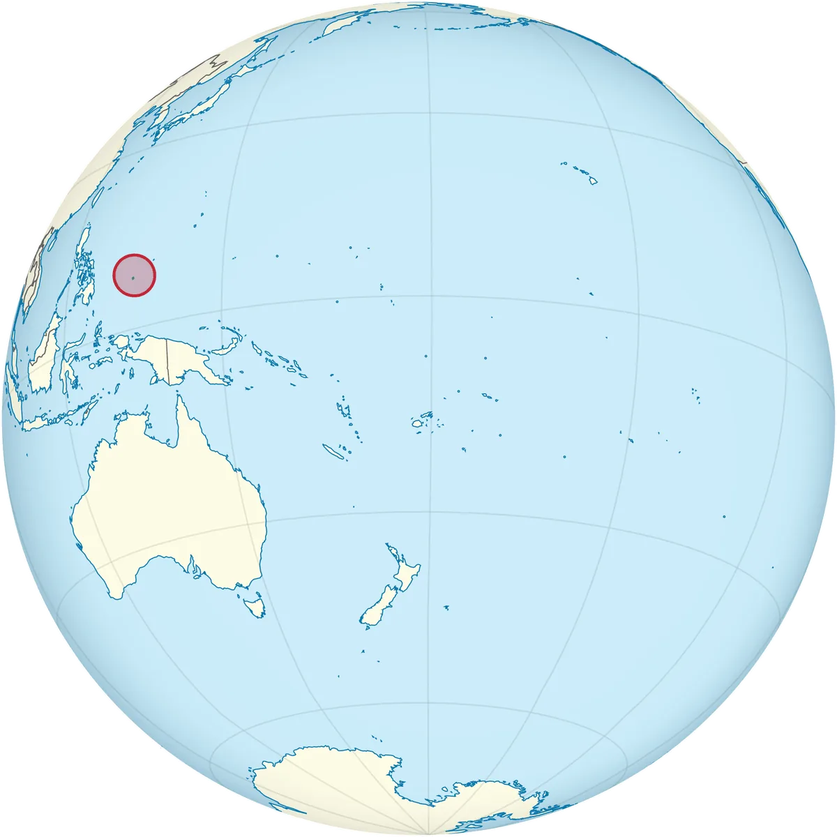 Palau on the globe