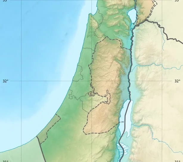 Relief map of Palestine — physical geography