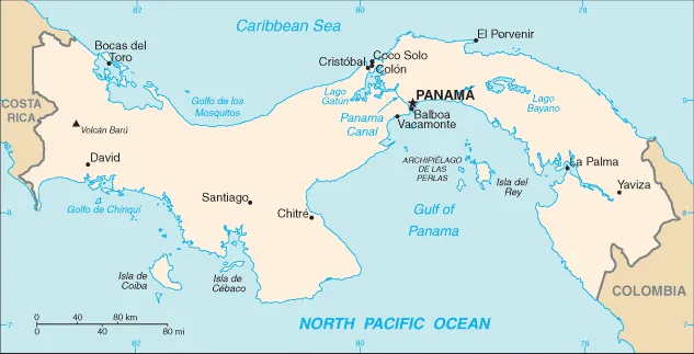 Reference map of Panama (CIA World Factbook)