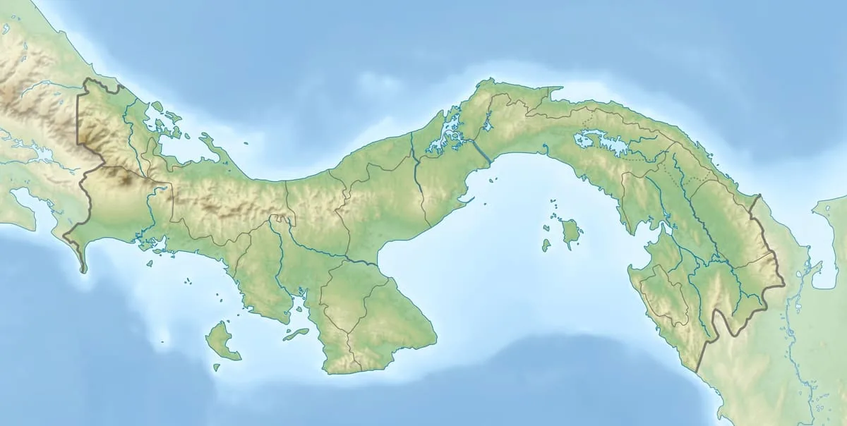 Relief map of Panama — physical geography
