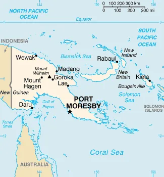 Reference map of Papua New Guinea (CIA World Factbook)