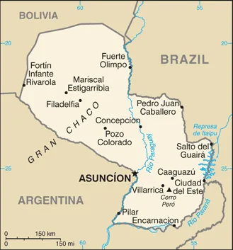 Reference map of Paraguay (CIA World Factbook)