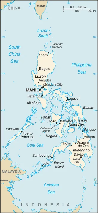Reference map of the Philippines (CIA World Factbook)