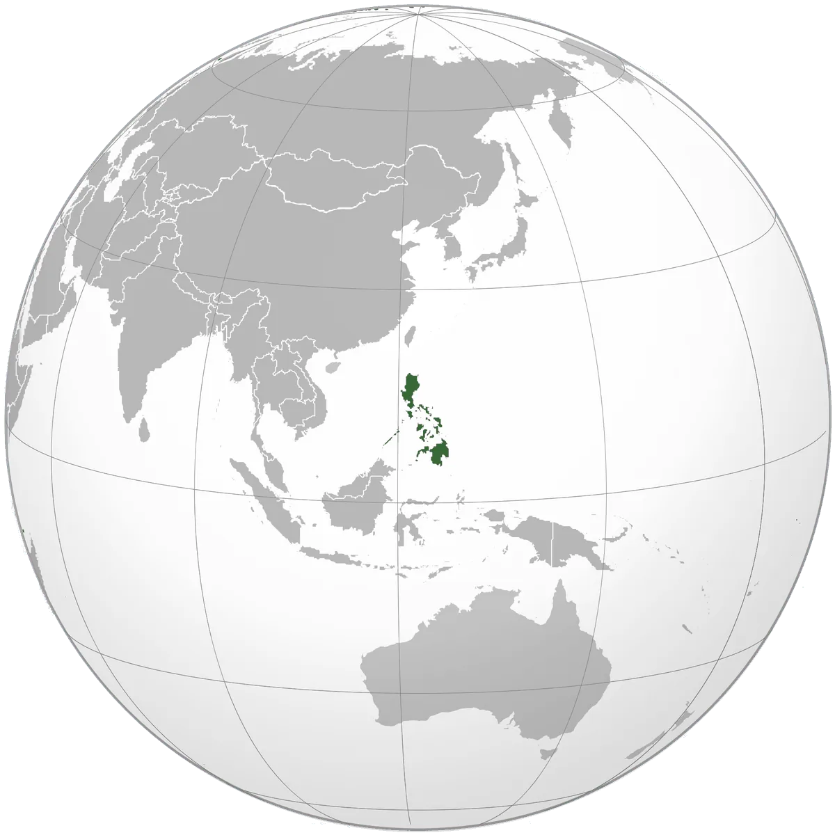 the Philippines on the globe