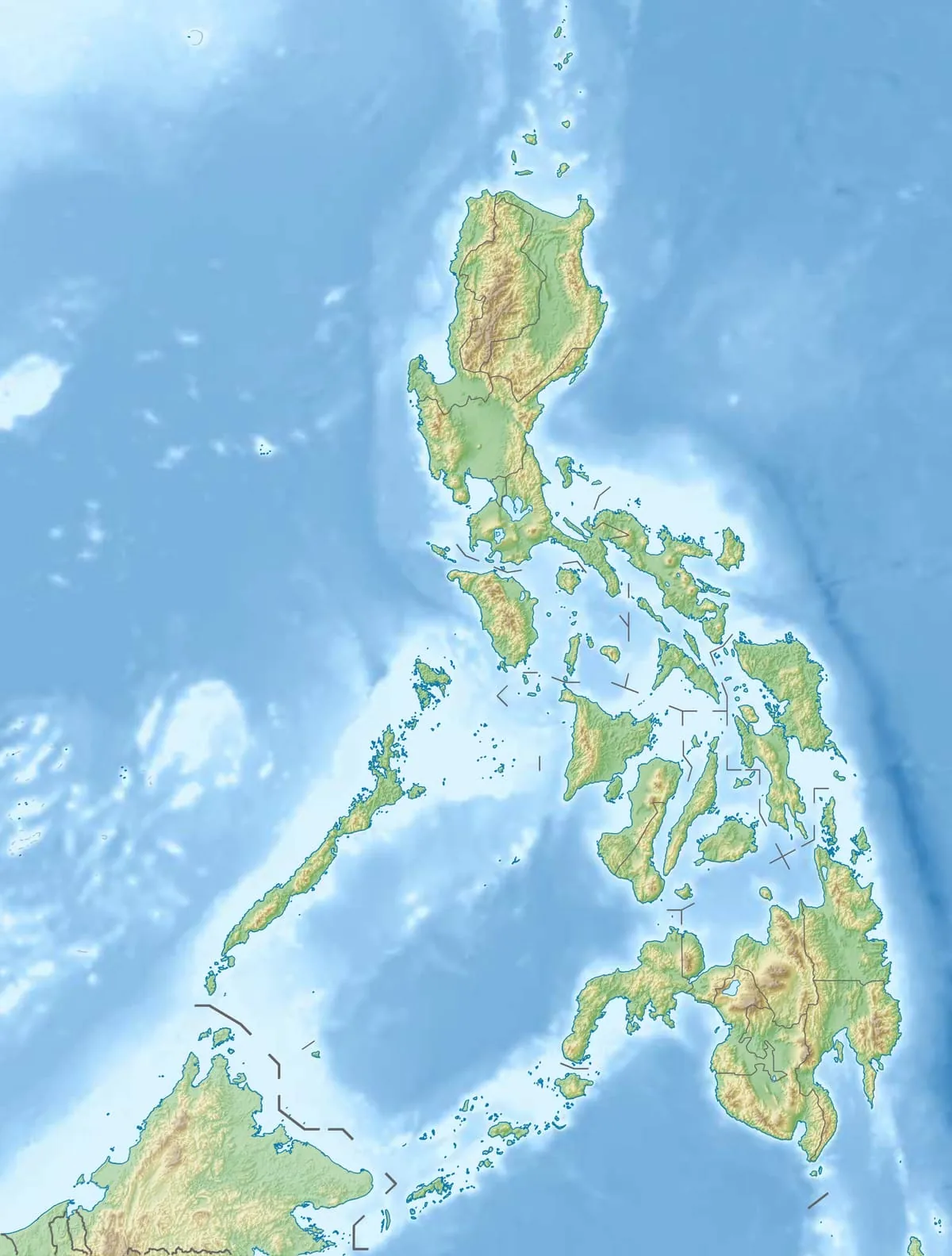 Relief map of the Philippines — physical geography