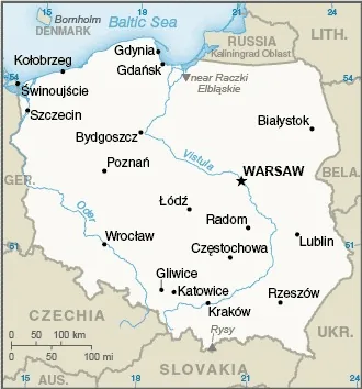 Reference map of Poland (CIA World Factbook)