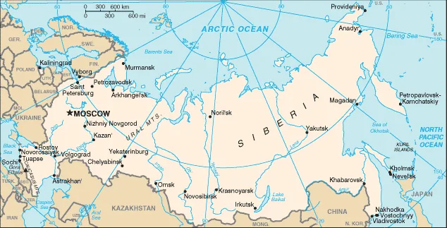 Reference map of Russia (CIA World Factbook)