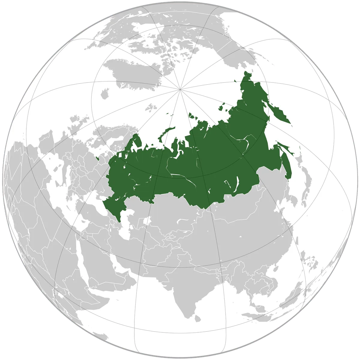 Russia on the globe