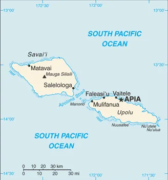 Reference map of Samoa (CIA World Factbook)