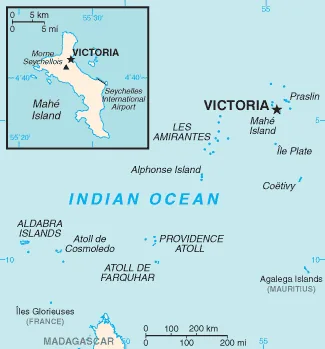 Reference map of the Seychelles (CIA World Factbook)