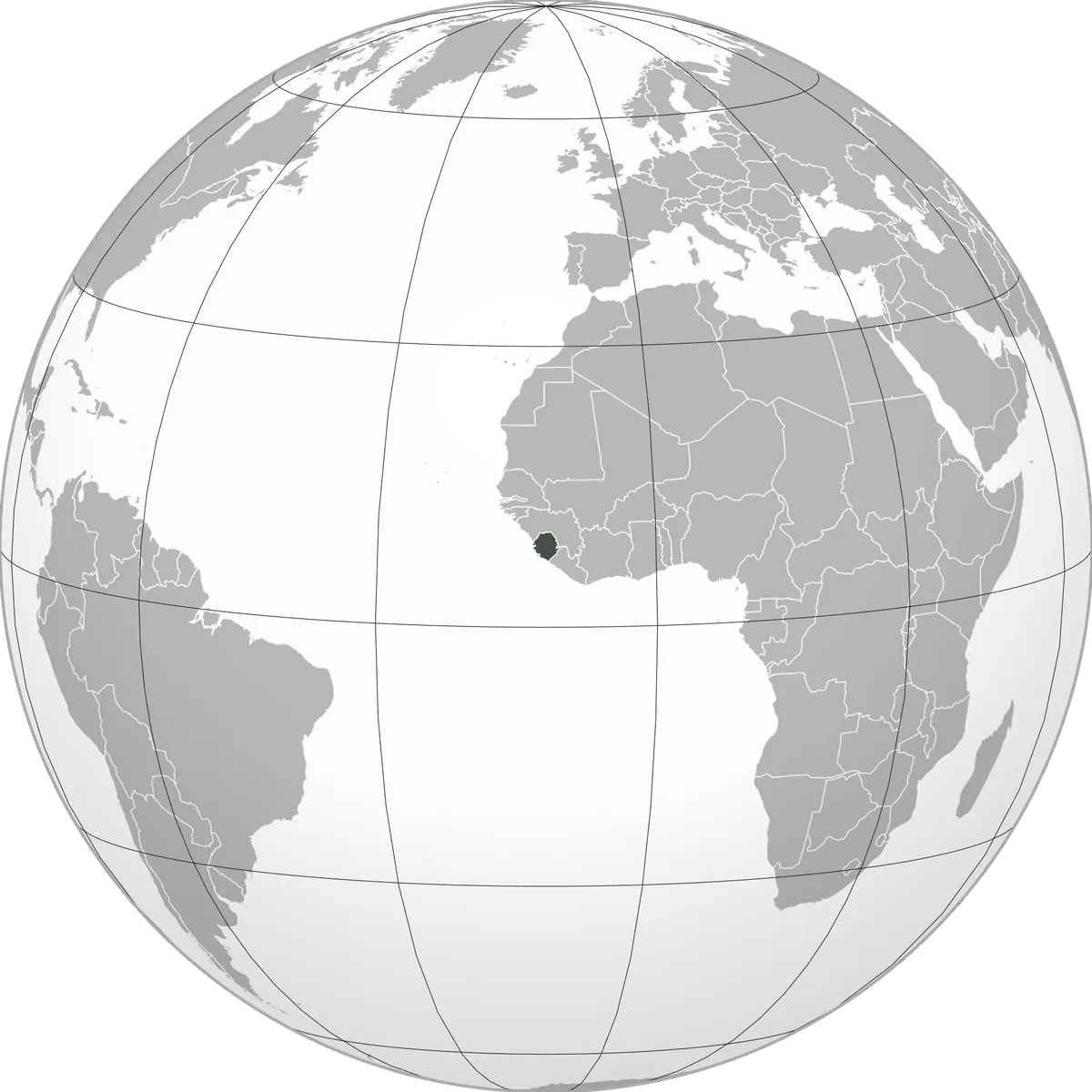 Sierra Leone on the globe