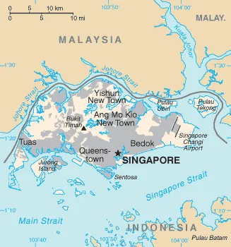 Reference map of Singapore (CIA World Factbook)