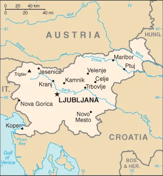 Reference map of Slovenia (CIA World Factbook)