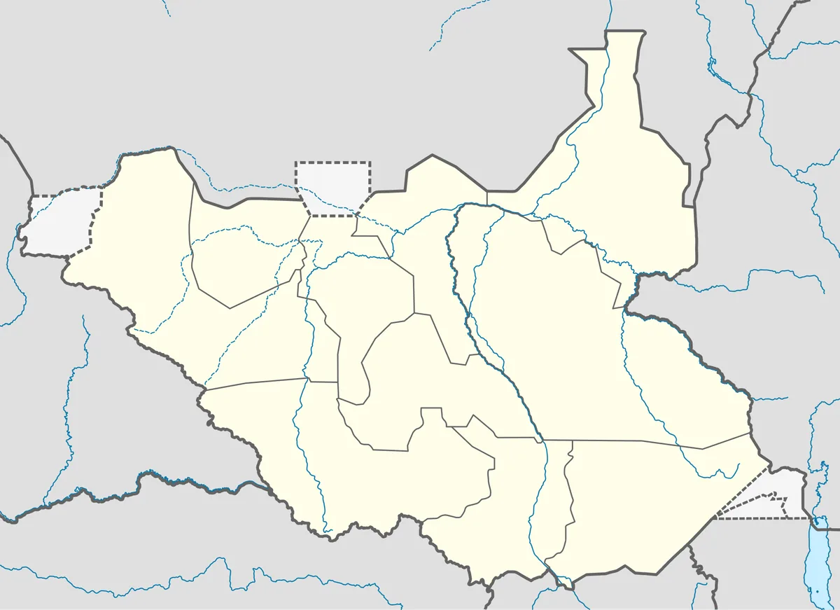 Location map of South Sudan