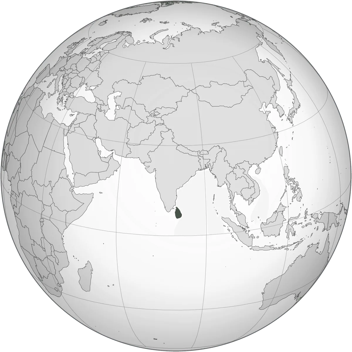 Sri Lanka on the globe