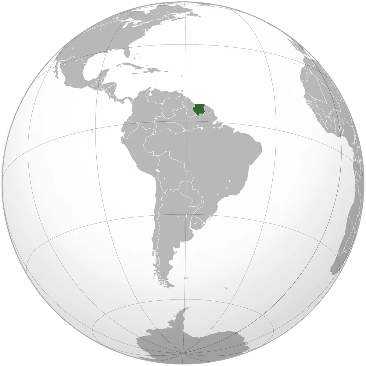 Suriname on the globe