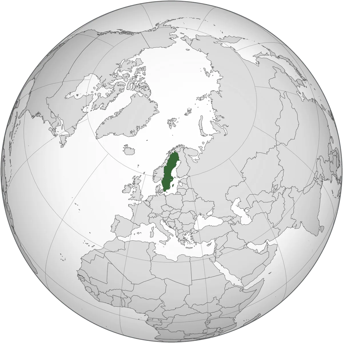 Sweden on the globe