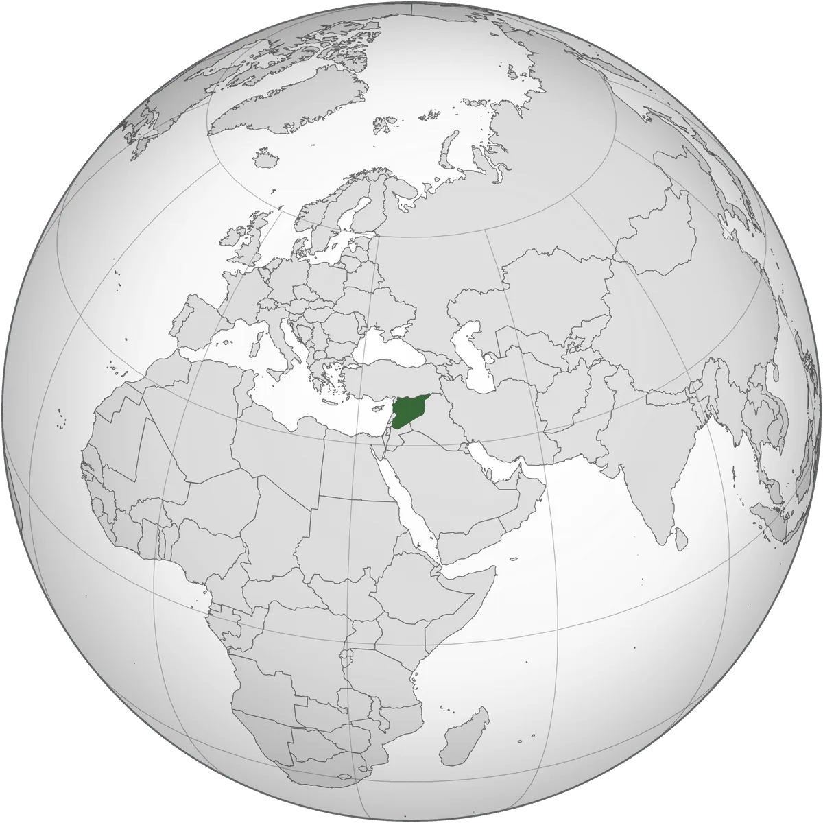 Syria on the globe