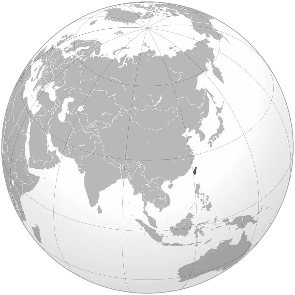 Taiwan on the globe