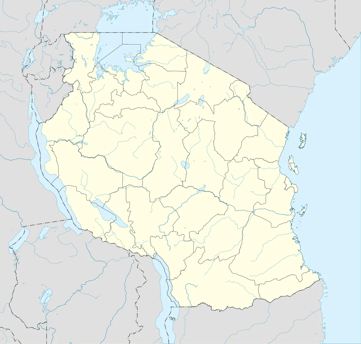 Location map of Tanzania