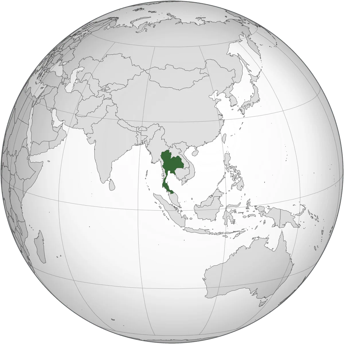 Thailand on the globe