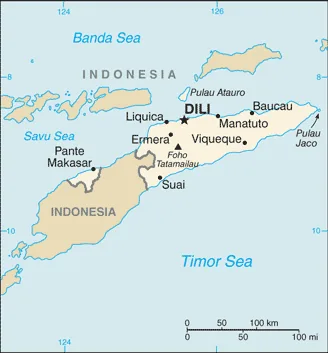 Reference map of Timor-Leste (CIA World Factbook)