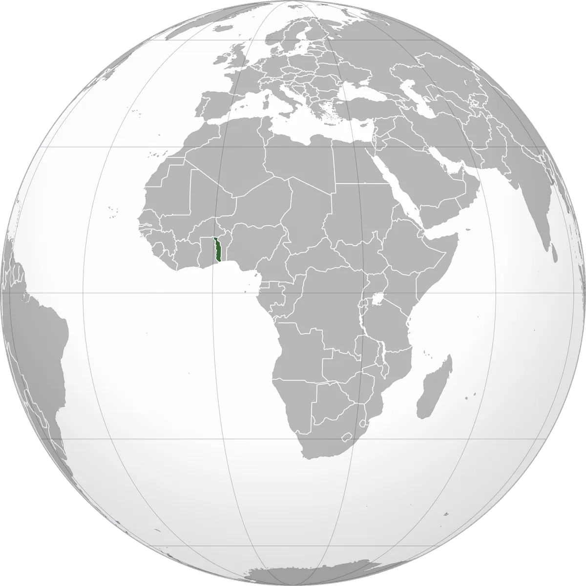 Togo on the globe