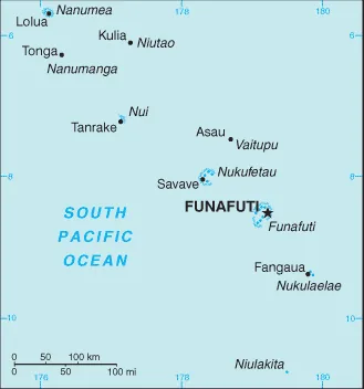 Reference map of Tuvalu (CIA World Factbook)