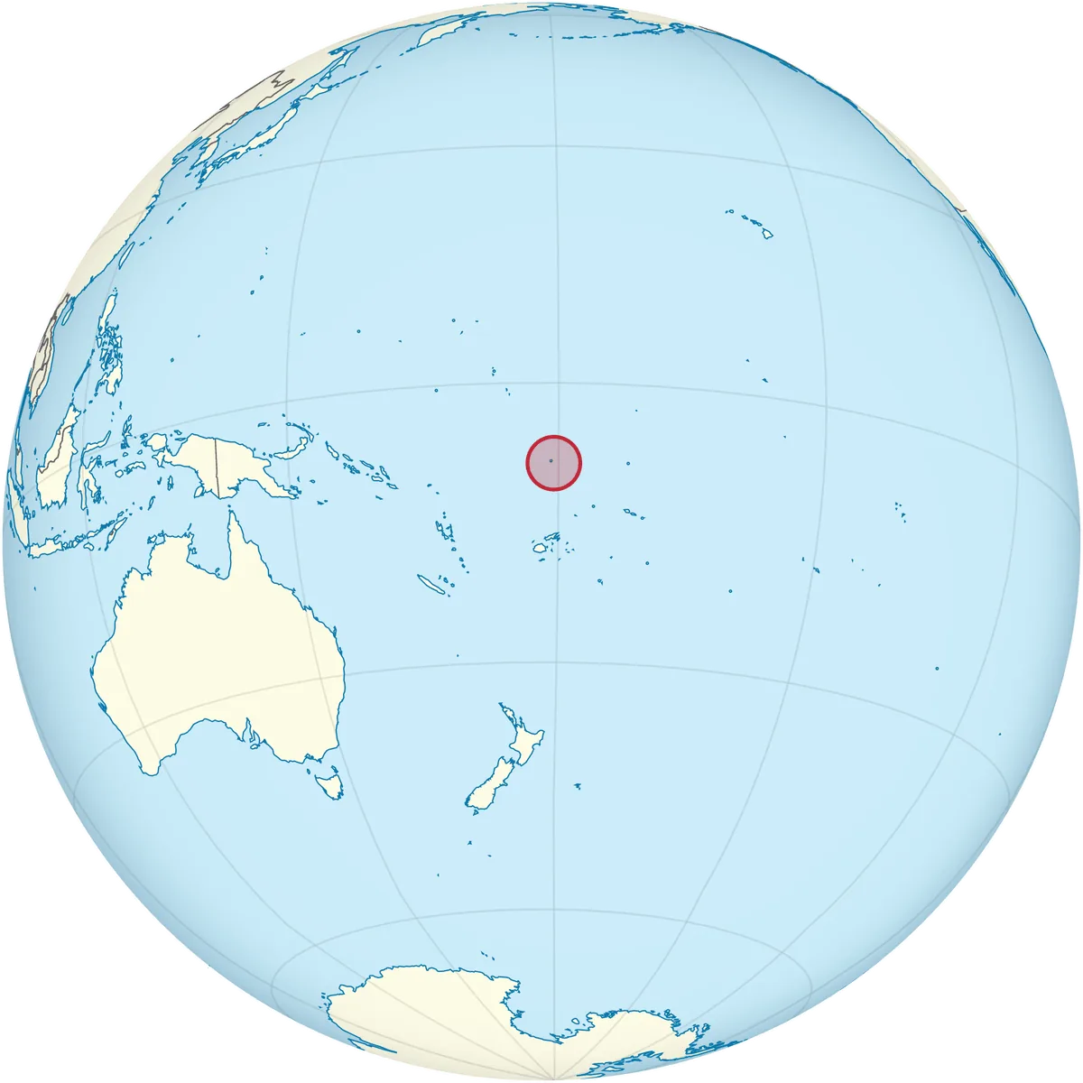 Tuvalu on the globe
