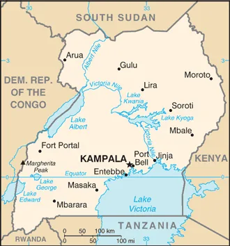Reference map of Uganda (CIA World Factbook)